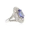 Image 2 : 14KT White Gold 6.13 ctw Tanzanite and Diamond Ring