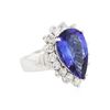 Image 2 : 14KT White Gold GIA Certified 8.26 ctw Tanzanite and Diamond Ring