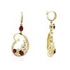 Image 2 : 14KT Yellow Gold 2.60 ctw Ruby and Diamond Earrings
