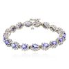 Image 1 : 14KT White Gold 8.55 ctw Tanzanite and Diamond Bracelet