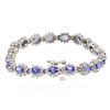 Image 2 : 14KT White Gold 8.55 ctw Tanzanite and Diamond Bracelet