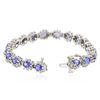 Image 3 : 14KT White Gold 8.55 ctw Tanzanite and Diamond Bracelet