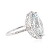 Image 2 : 14KT White Gold 3.95 ctw Aquamarine and Diamond Ring