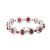 Image 2 : 14KT White Gold 20.28 ctw Ruby and Diamond Bracelet