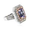 Image 2 : 14KT Rose and White Gold 3.10 ctw Tanzanite and Diamond Ring