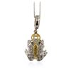 Image 2 : 18KT Two-Tone Gold 0.45 ctw Diamond Pendant With Chain