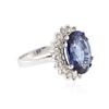 Image 2 : 14KT White Gold 7.13 ctw Sapphire and Diamond Ring