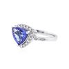 Image 2 : 14KT White Gold 1.95 ctw Tanzanite and Diamond Ring