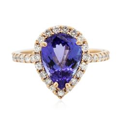 14KT Rose Gold 2.77 ctw Tanzanite and Diamond Ring