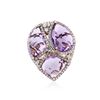 Image 1 : 14KT Rose Gold 14.54 ctw Amethyst and Diamond Ring