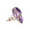 Image 2 : 14KT Rose Gold 14.54 ctw Amethyst and Diamond Ring