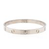 Image 2 : Cartier 18KT White Gold Love Bangle Bracelet Size 19