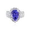 Image 1 : 14KT White Gold 4.32 ctw Tanzanite and Diamond Ring