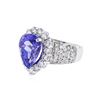 Image 2 : 14KT White Gold 4.32 ctw Tanzanite and Diamond Ring