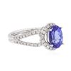 Image 2 : 18KT White Gold 1.93 ctw Tanzanite and Diamond Ring