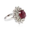 Image 2 : 14KT White Gold 6.05 ctw Ruby and Diamond Ring