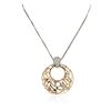 Image 2 : 14KT Rose and White Gold 0.88 ctw Diamond Pendant With Chain