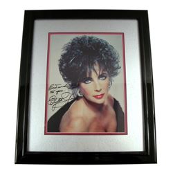 Elizabeth Taylor Large Color Signed Matted & Framed Photo