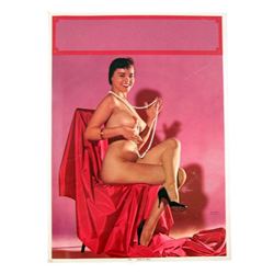 Pinup Litho Original Salesman's Sample String Of Pears By A Scheer (Circa 1950's)