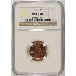 1973-S LINCOLN CENT, NGC MS-66 RED