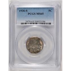 1936-S BUFFALO NICKEL PCGS MS-65
