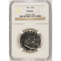 1961 FRANKLIN HALF DOLLAR, NGC PROOF-66 STAR!!!  SUPERB