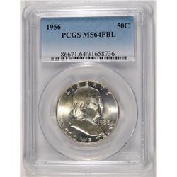 1956 FRANKLIN HALF DOLLAR, PCGS MS-64 FBL