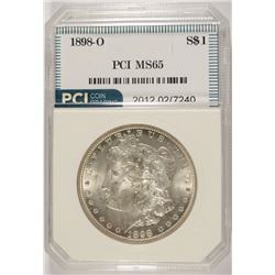 1898-O MORGAN SILVER DOLLAR, PCI MS-65 GEM