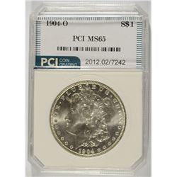1904-O MORGAN SILVER DOLLAR, PCI MS-65 WHITE