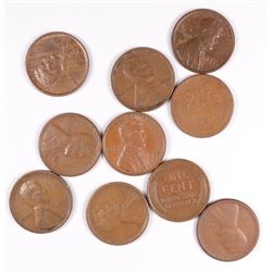 (10) LINCOLN CENTS (21, 21-S, 22-D, 23-S, 25, 25-D, 25-S, 26-D, 26-S, 27-D)