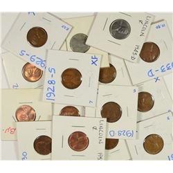 (15) LINCOLN CENTS (28-D, 28-S, 29, 29-D, 29-S, 30, 31, 31-D, 32, 33, 33-D, 43,