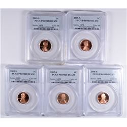 (5) 2005-S PROOF LINCOLN CENTS PCGS PR-69 DCAM RED