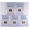 Image 1 : (5) 2005-S PROOF LINCOLN CENTS PCGS PR-69 DCAM RED
