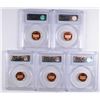 Image 2 : (5) 2005-S PROOF LINCOLN CENTS PCGS PR-69 DCAM RED