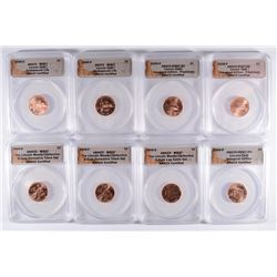 (8) SLABBED 2009 LINCOLN CENTS ANACS MS-67'S (P&D)