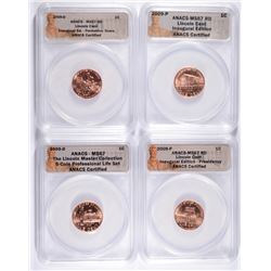 (4) SLABBED 2009 LINCOLN CENTS ANACS MS-67'S P&D