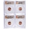 Image 1 : (4) SLABBED 2009 LINCOLN CENTS ANACS MS-67'S P&D
