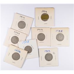 (8) V-NICKELS (04, 05, 06, 07, 08, 09, 11, 12)