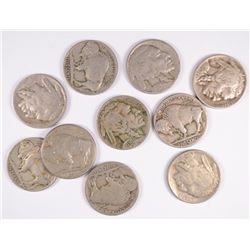 (10) BUFFALO NICKELS (26-S, 27, 27-D, 27-S, 28-D, 28-S, 29, 29-D, 29-S, 30)