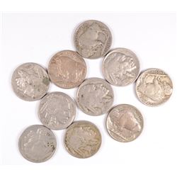 (10) BUFFALO NICKELS (30-S, 31-S, 34, 35, 35-S, 36, 36-S, 37, 37-S, 38-D)