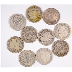 (10) BARBER DIMES (11-D, 12, 12-D, 12-S, 13, 14, 14-D, 15, 16, 16-S)