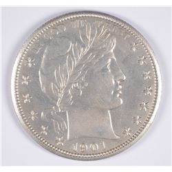 1901-S BARBER HALF DOLLAR AU