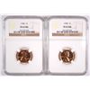 Image 1 : ( 2 ) 1958 LINCOLN CENTS, NGC PROOF-67 RED