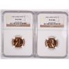 Image 1 : ( 2 ) 1960 LARGE DATE LINCOLN CENTS, NGC PROOF-67 RED