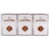 Image 1 : LOT OF ( 3 ) 1962 LINCOLN CENTS, NGC PROOF-67 RED