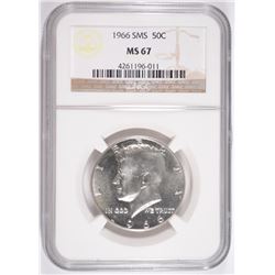 1966 SMS KENNEDY HALF DOLLAR, NGC MS-67
