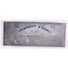 Image 1 : RARE! TEXAS CONFEDERATE PRINTING BLOCK THAT PRODUCED A 1862 50 CENT BEARER NOTE