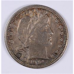 1914-D BARBER QUARTER, AU+