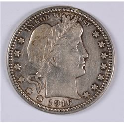 1916-D BARBER QUARTER, AU