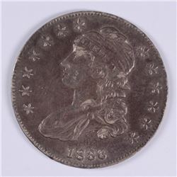 1836 BUST HALF DOLLAR, AU TONED